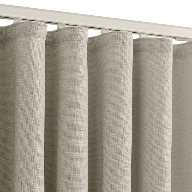 A sample of Ripplefold Drapery from Carole Fabrics